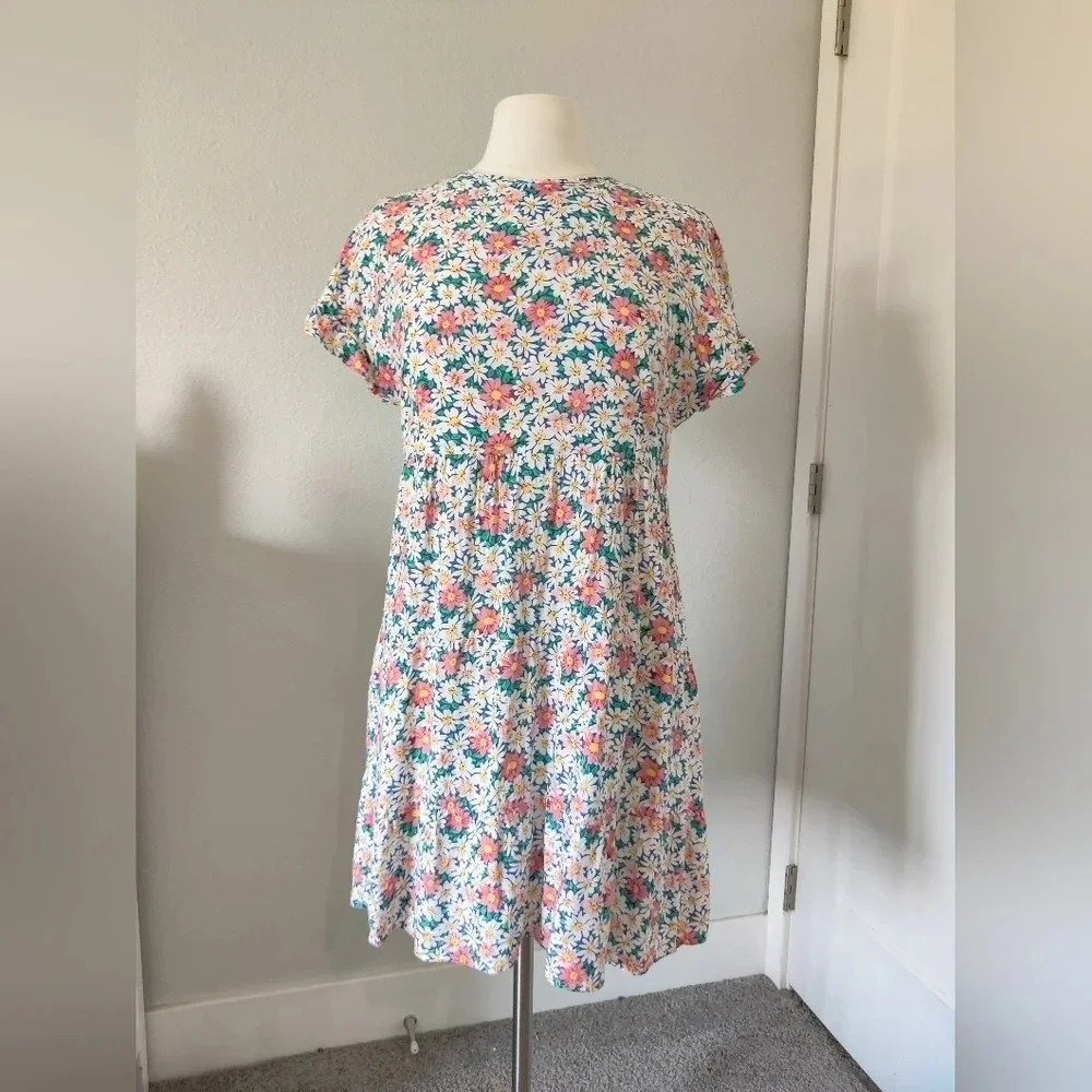 Floral & Flowy Short Sleeve Mini Dress